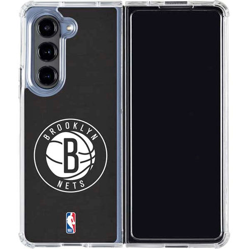 NBA Brooklyn Nets Distressed Galaxy Z Fold5 5G Clear Case